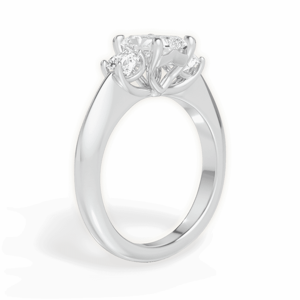 14kt White Gold/18kt White Gold/Platinum/radiant/front