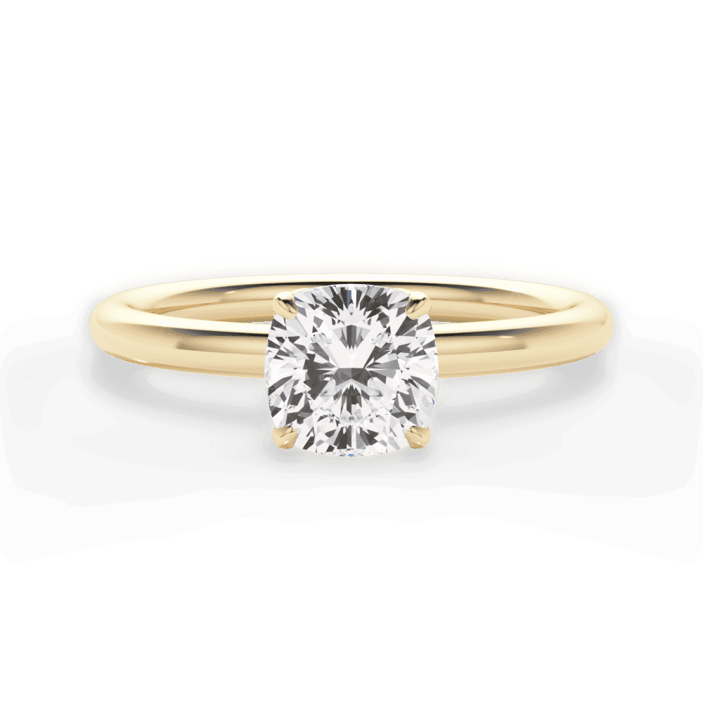 14kt Yellow Gold/18kt Yellow Gold/cushion/top