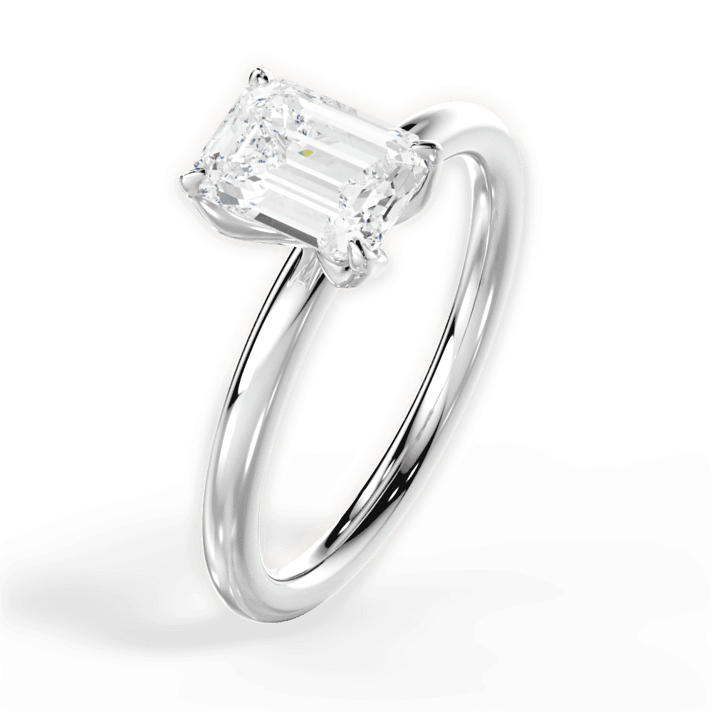 14kt White Gold/18kt White Gold/Platinum/emerald/perspective