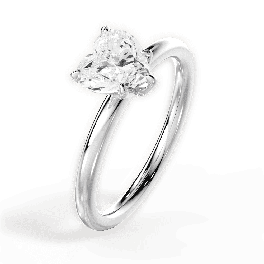 14kt White Gold/18kt White Gold/Platinum/heart/perspective