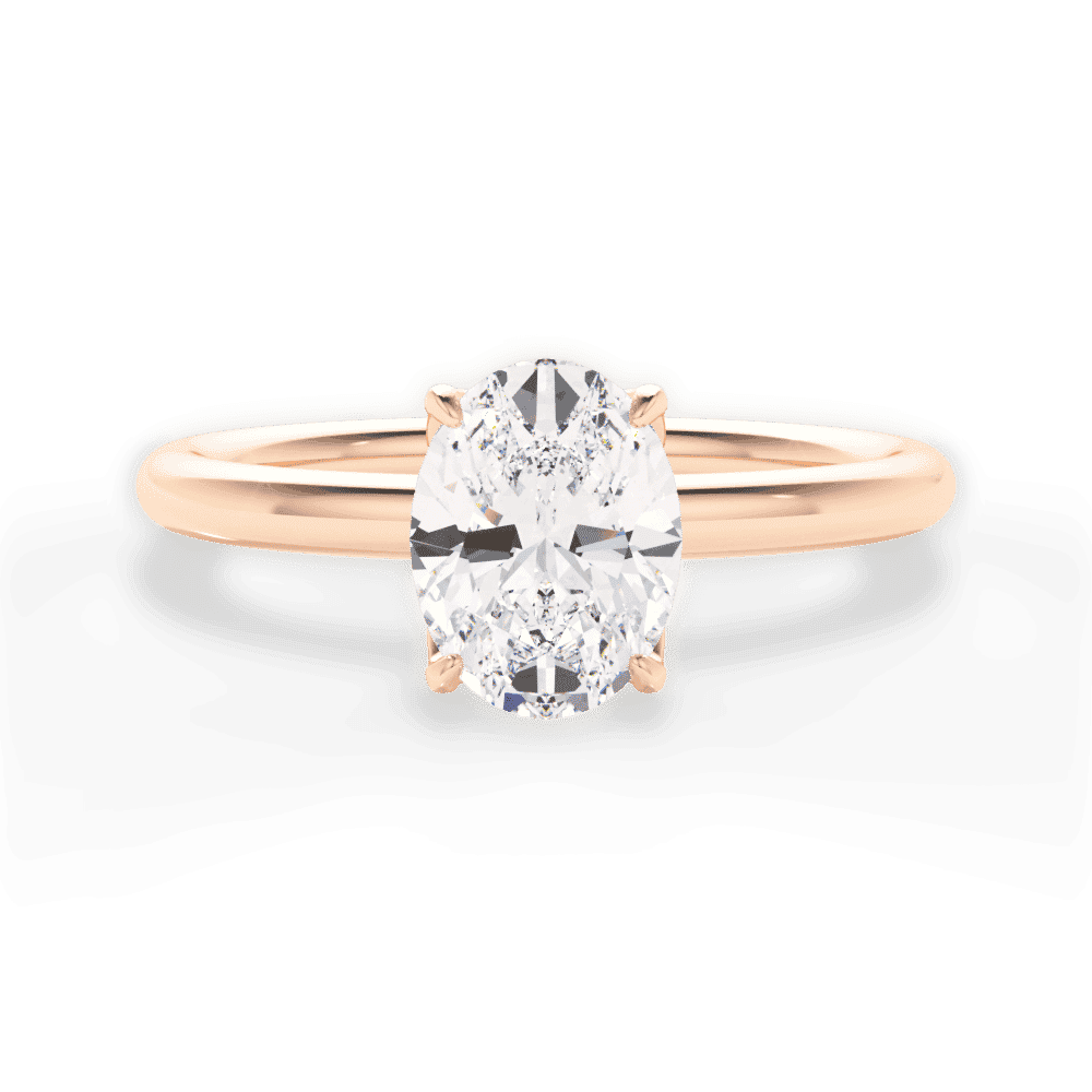 14kt Rose Gold/18kt Rose Gold/oval/top