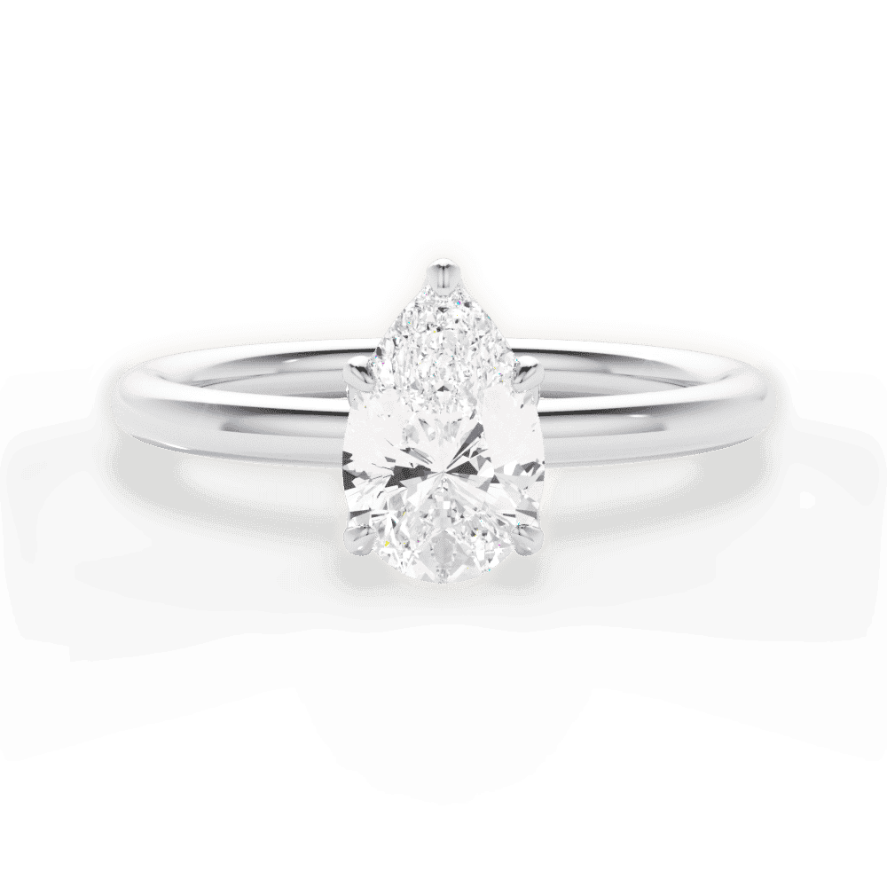 14kt White Gold/18kt White Gold/Platinum/pear/top