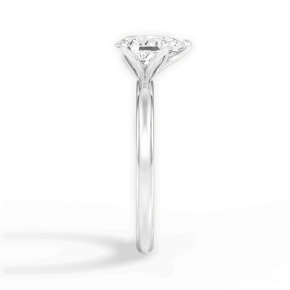 14kt White Gold/18kt White Gold/Platinum/pear/side
