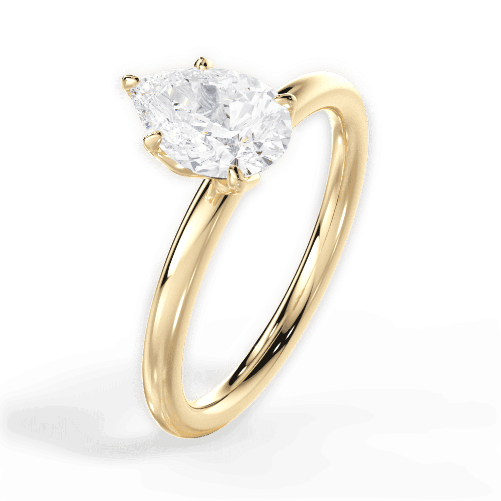 14kt Yellow Gold/18kt Yellow Gold/pear/perspective