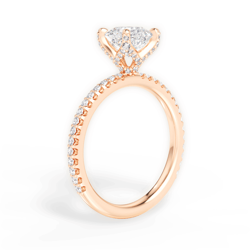 14kt Rose Gold/18kt Rose Gold/asscher/front