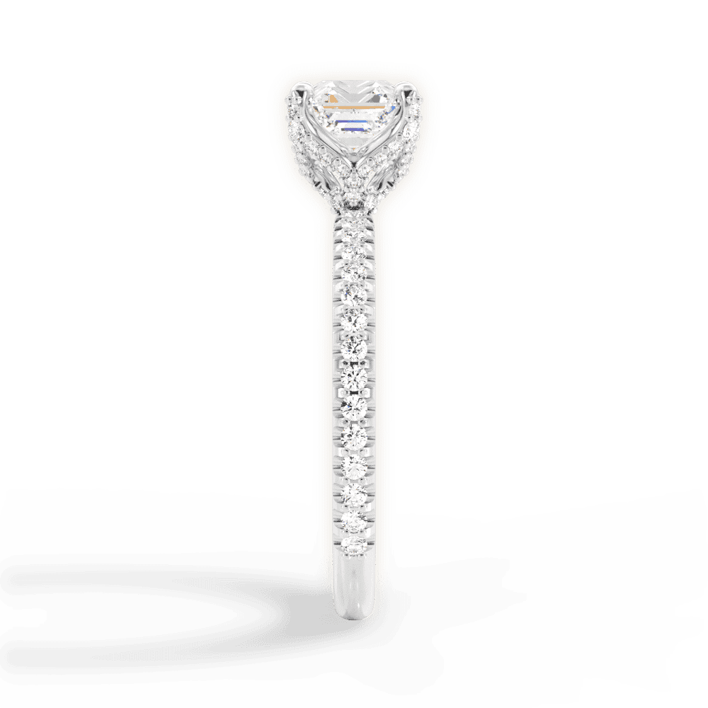 14kt White Gold/18kt White Gold/Platinum/asscher/side