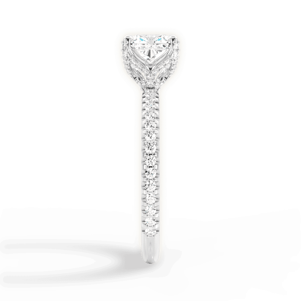 14kt White Gold/18kt White Gold/Platinum/cushion/side