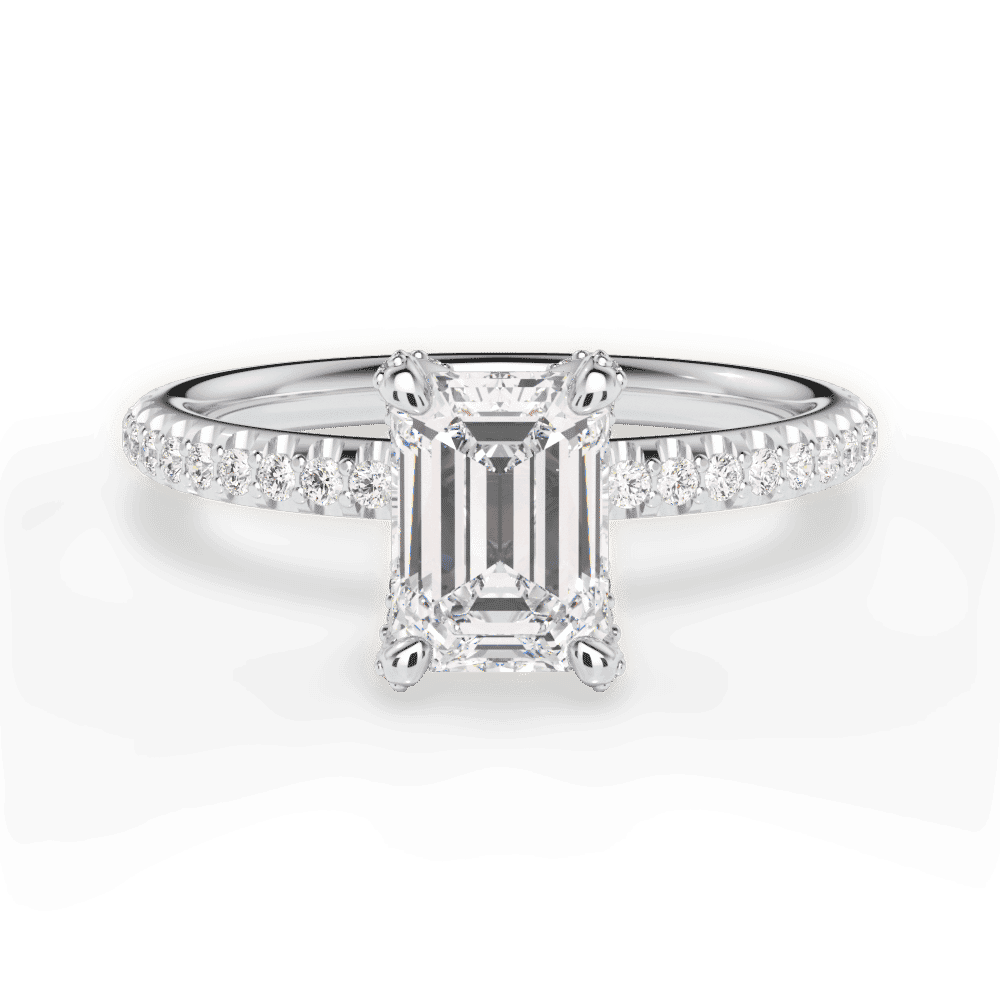 14kt White Gold/18kt White Gold/Platinum/emerald/top