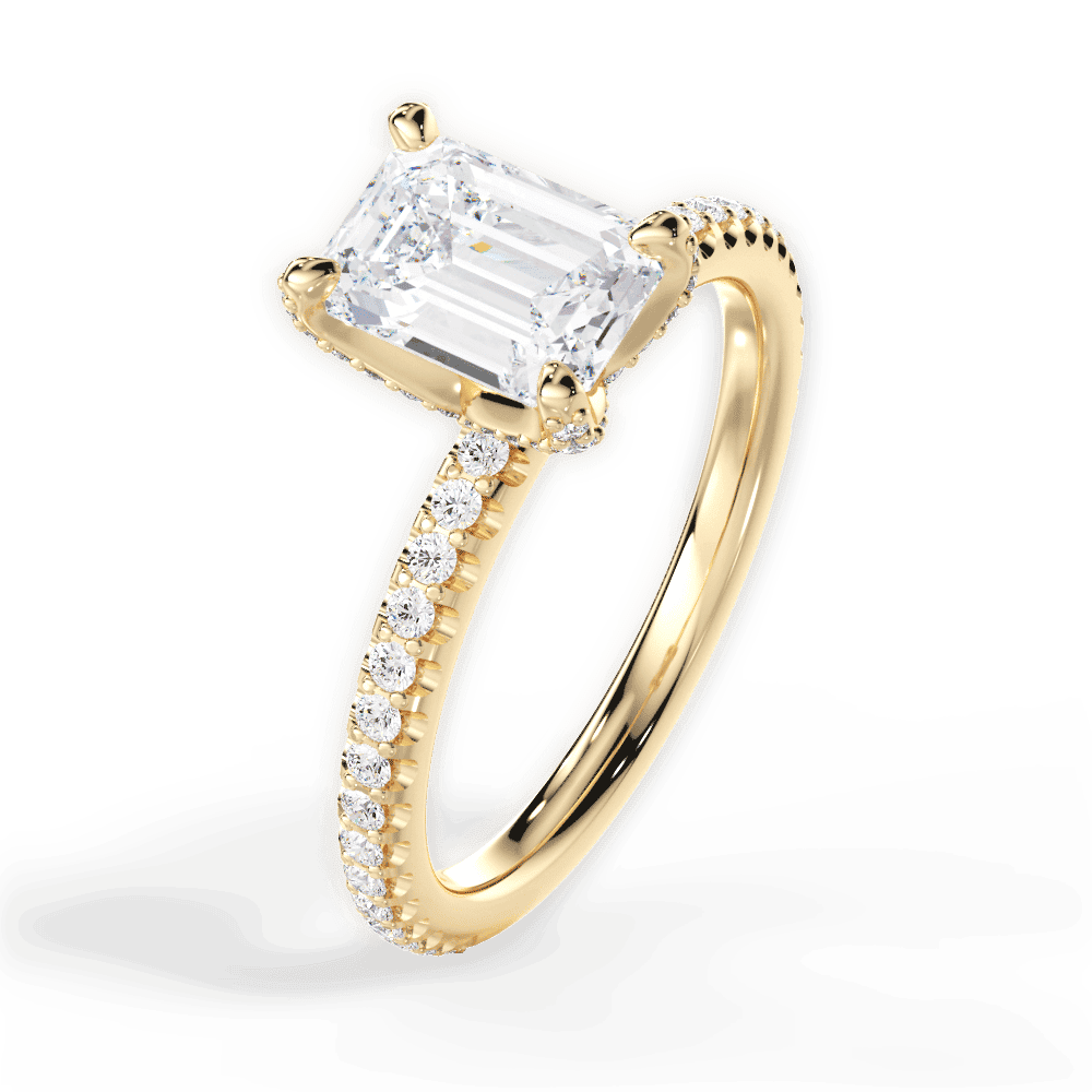 14kt Yellow Gold/18kt Yellow Gold/emerald/perspective