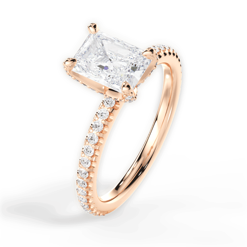 14kt Rose Gold/18kt Rose Gold/radiant/perspective