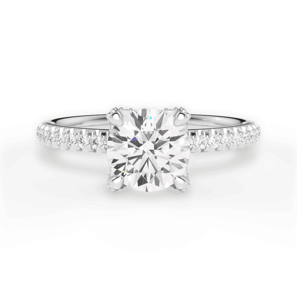 14kt White Gold/18kt White Gold/Platinum/round/top