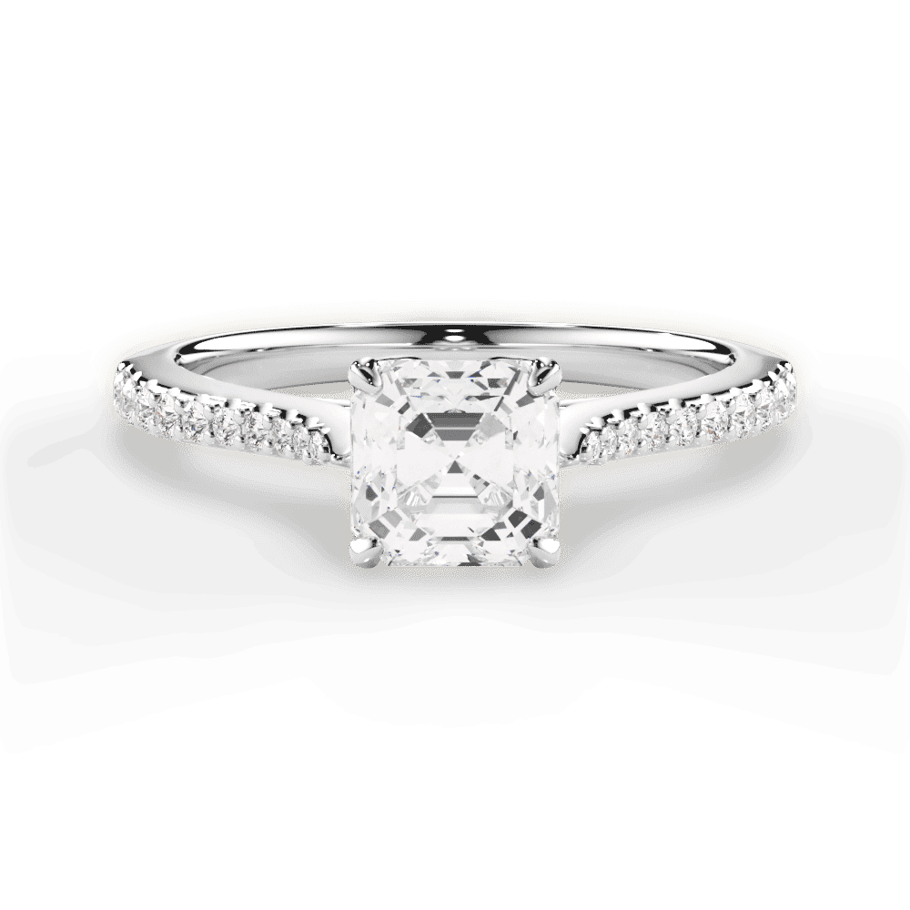 14kt White Gold/18kt White Gold/Platinum/asscher/top
