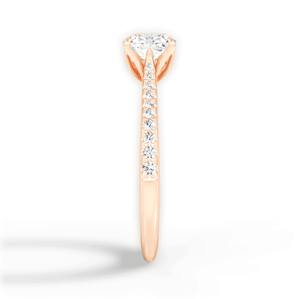 14kt Rose Gold/18kt Rose Gold/cushion/side
