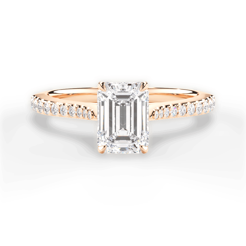 14kt Rose Gold/18kt Rose Gold/emerald/top