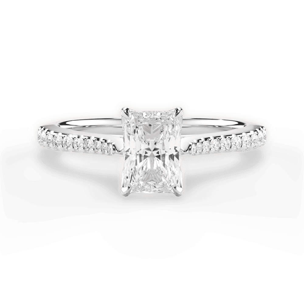 14kt White Gold/18kt White Gold/Platinum/radiant/top