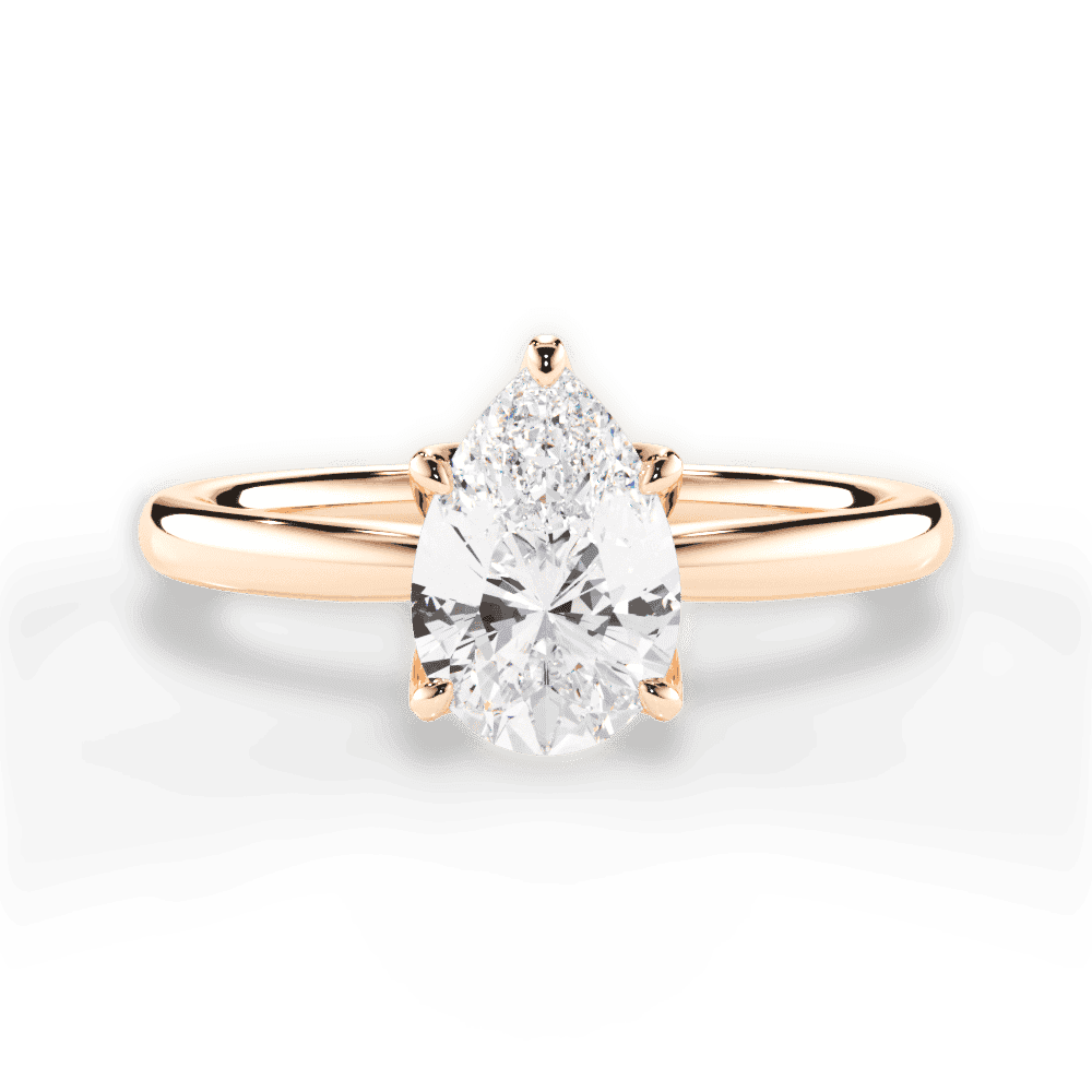 14kt Rose Gold/18kt Rose Gold/pear/top