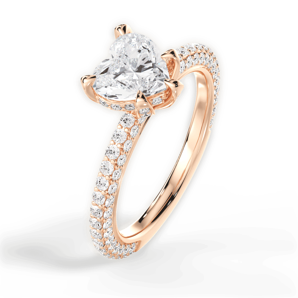 14kt Rose Gold/18kt Rose Gold/heart/perspective