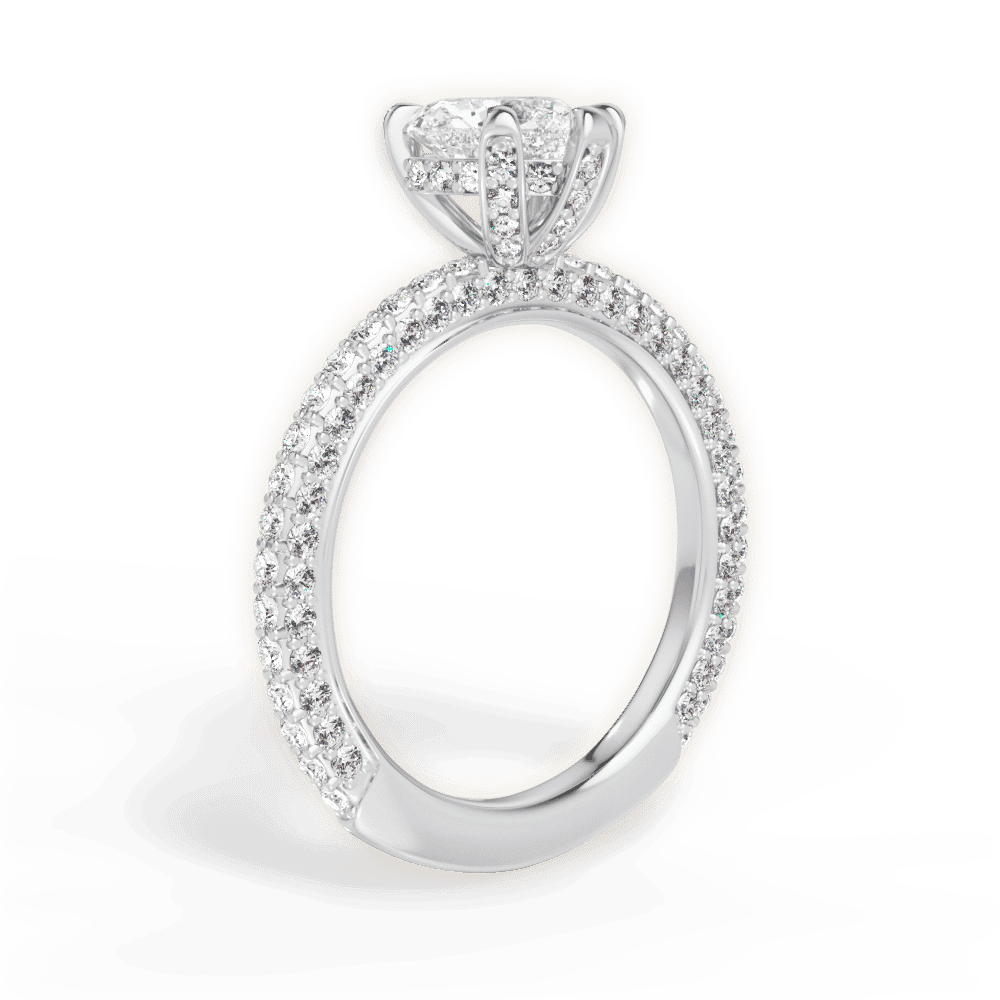 14kt White Gold/18kt White Gold/Platinum/heart/front