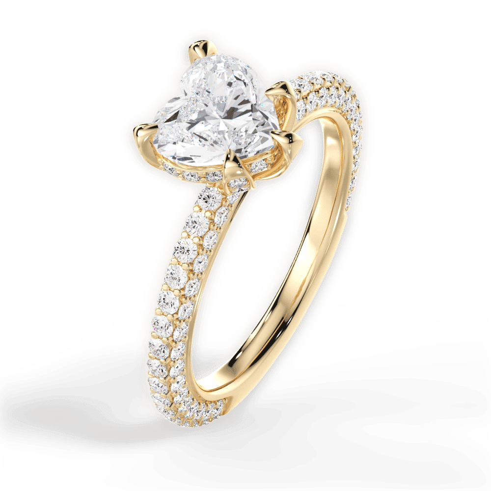 14kt Yellow Gold/18kt Yellow Gold/heart/perspective