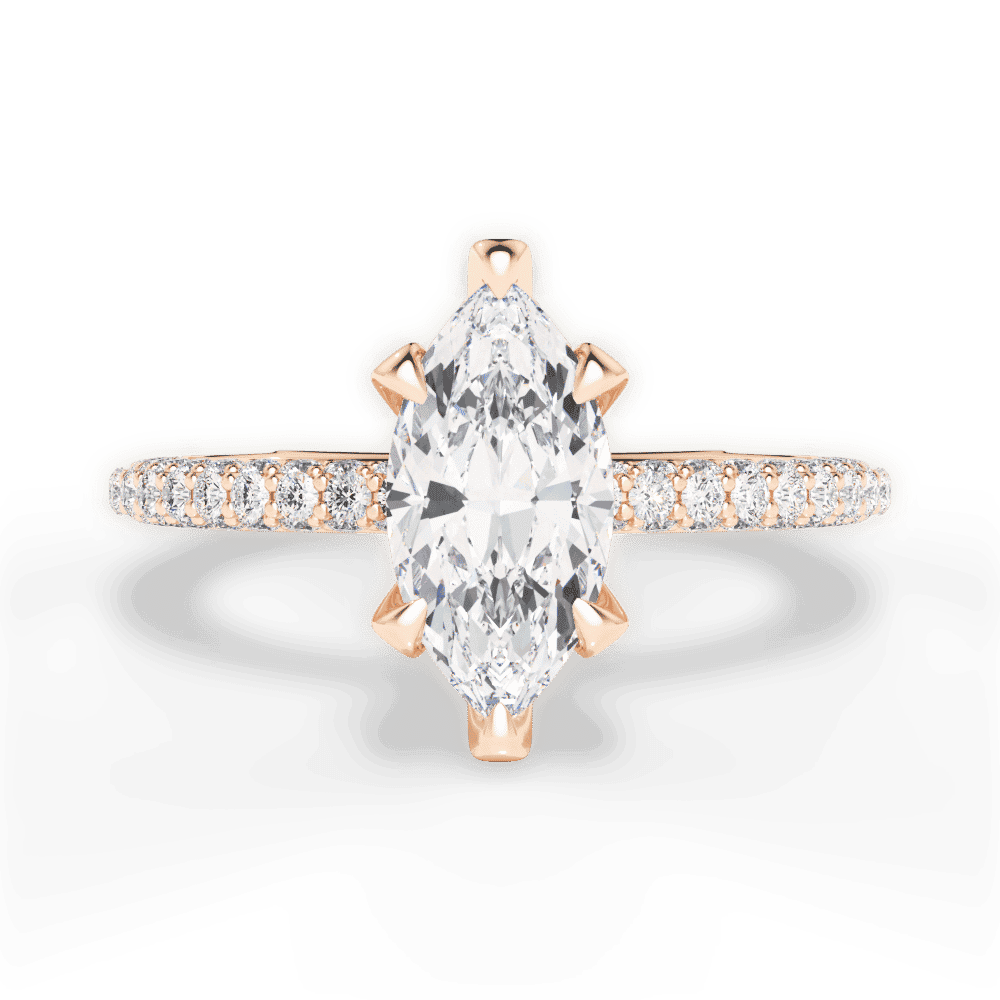 14kt Rose Gold/18kt Rose Gold/marquise/top