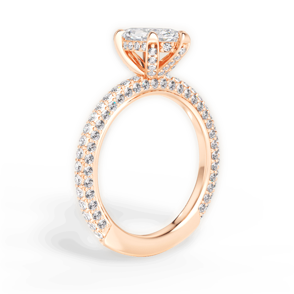 14kt Rose Gold/18kt Rose Gold/marquise/front