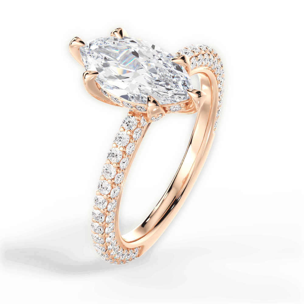 14kt Rose Gold/18kt Rose Gold/marquise/perspective
