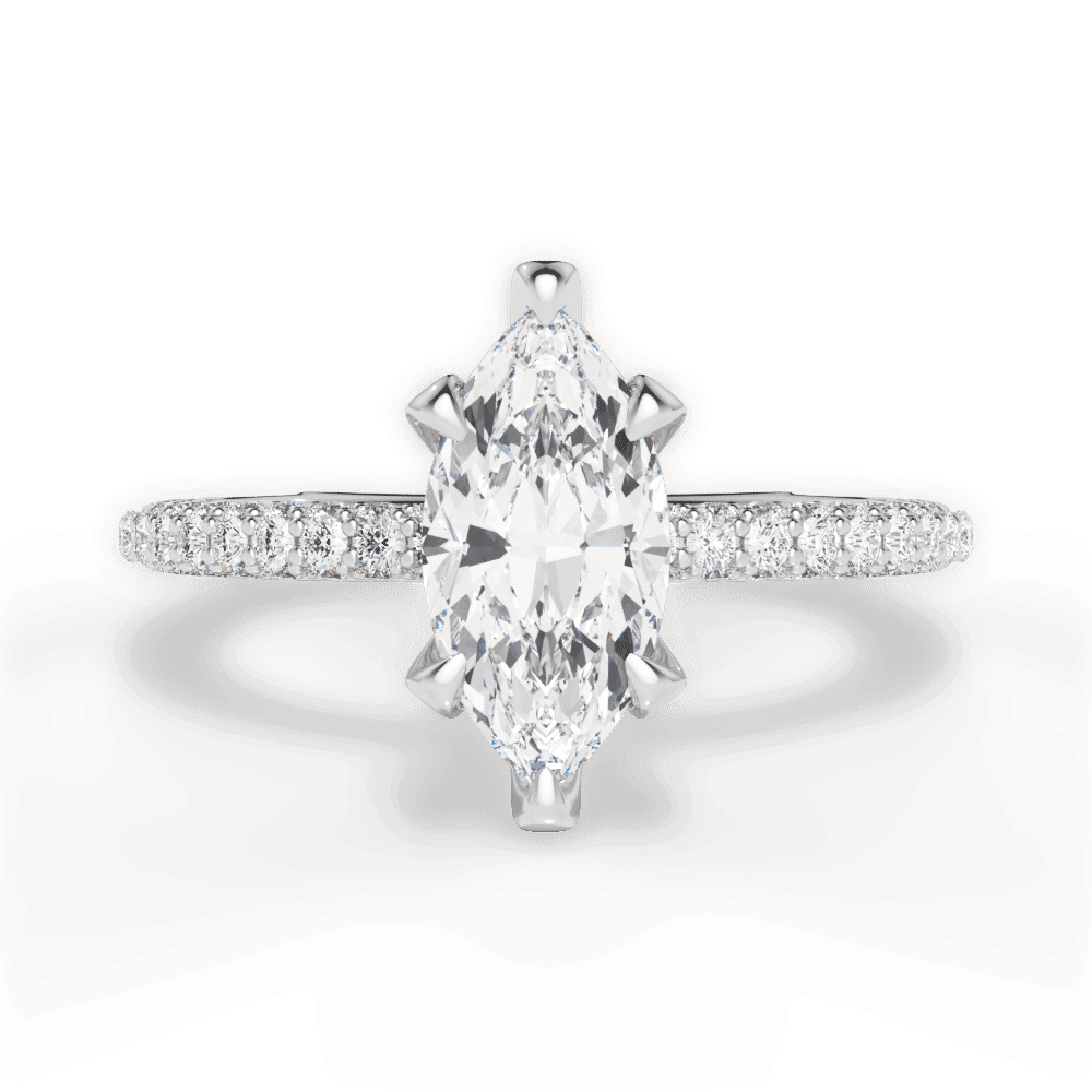 14kt White Gold/18kt White Gold/Platinum/marquise/top