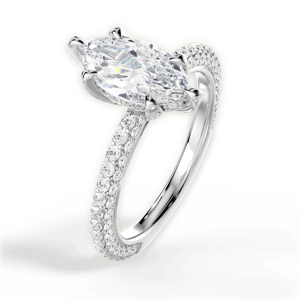 14kt White Gold/18kt White Gold/Platinum/marquise/perspective