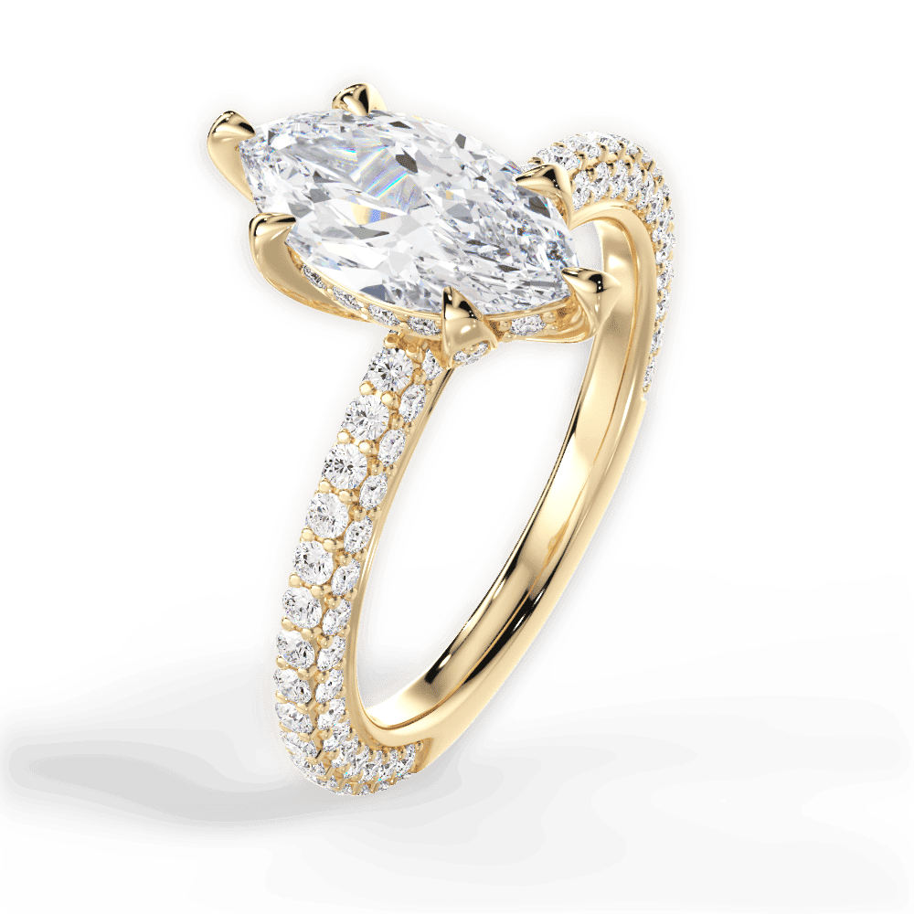 14kt Yellow Gold/18kt Yellow Gold/marquise/front