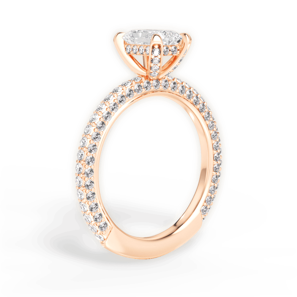 14kt Rose Gold/18kt Rose Gold/radiant/side