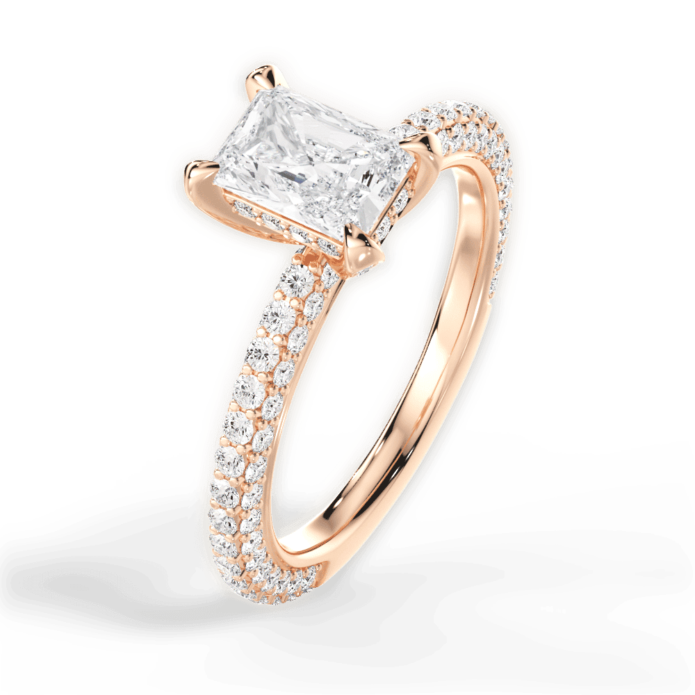 14kt Rose Gold/18kt Rose Gold/radiant/front