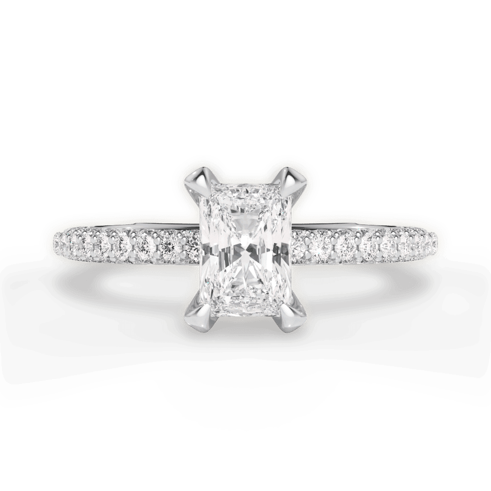 14kt White Gold/18kt White Gold/Platinum/radiant/top