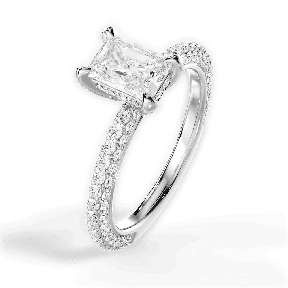 14kt White Gold/18kt White Gold/Platinum/radiant/front