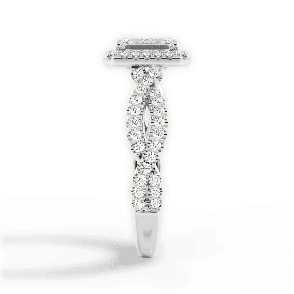 14kt White Gold/18kt White Gold/Platinum/emerald/perspective
