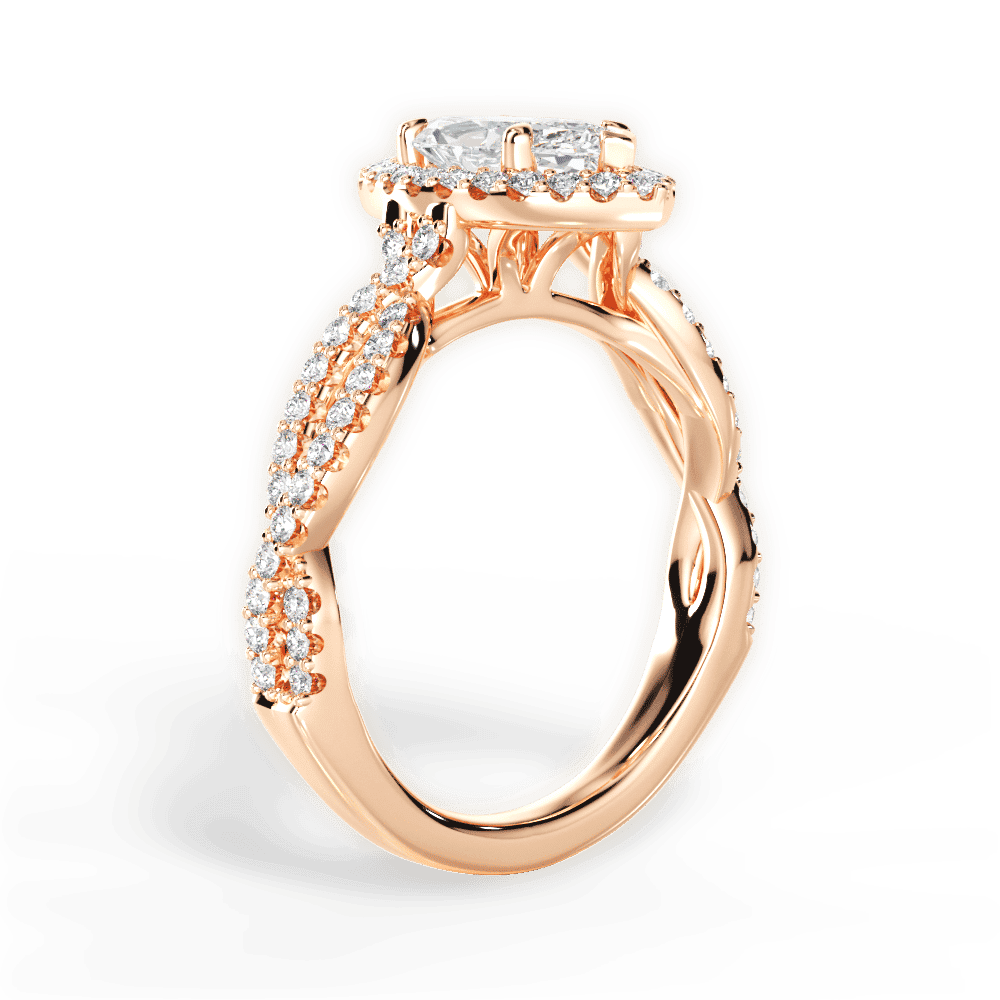 14kt Rose Gold/18kt Rose Gold/marquise/side