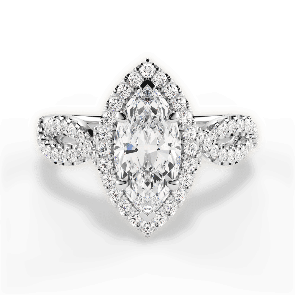 14kt White Gold/18kt White Gold/Platinum/marquise/top
