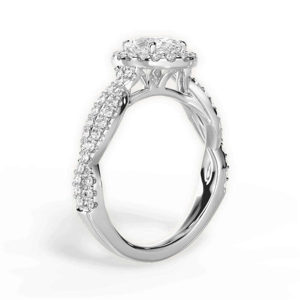14kt White Gold/18kt White Gold/Platinum/oval/side