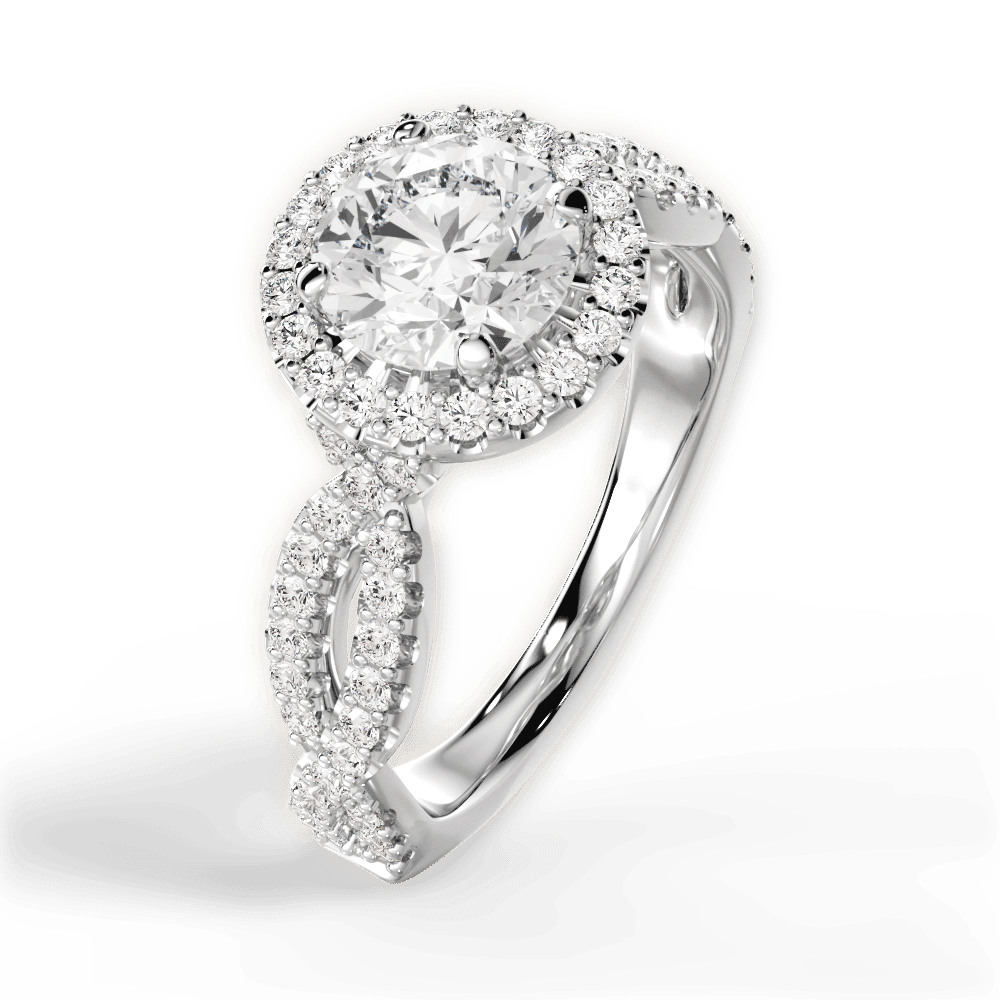14kt White Gold/18kt White Gold/Platinum/round/front