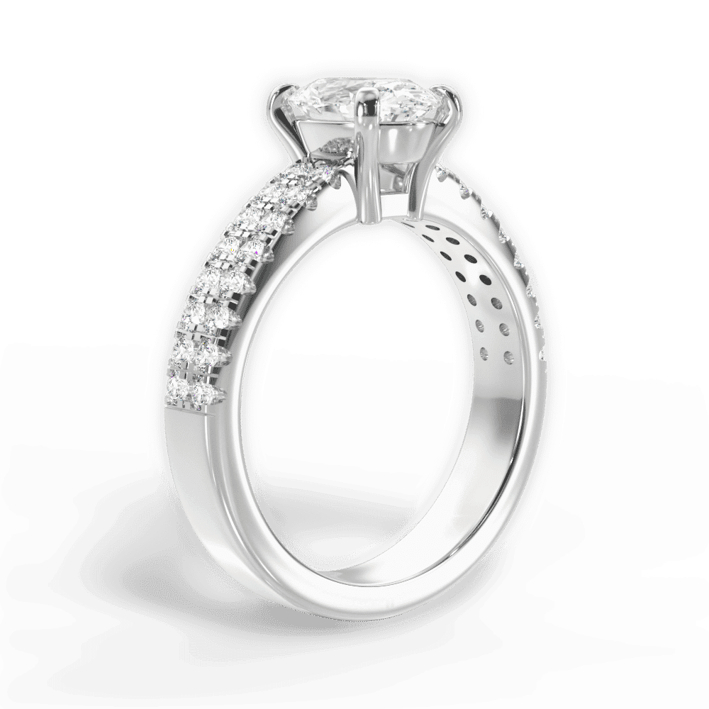 14kt White Gold/18kt White Gold/Platinum/oval/front