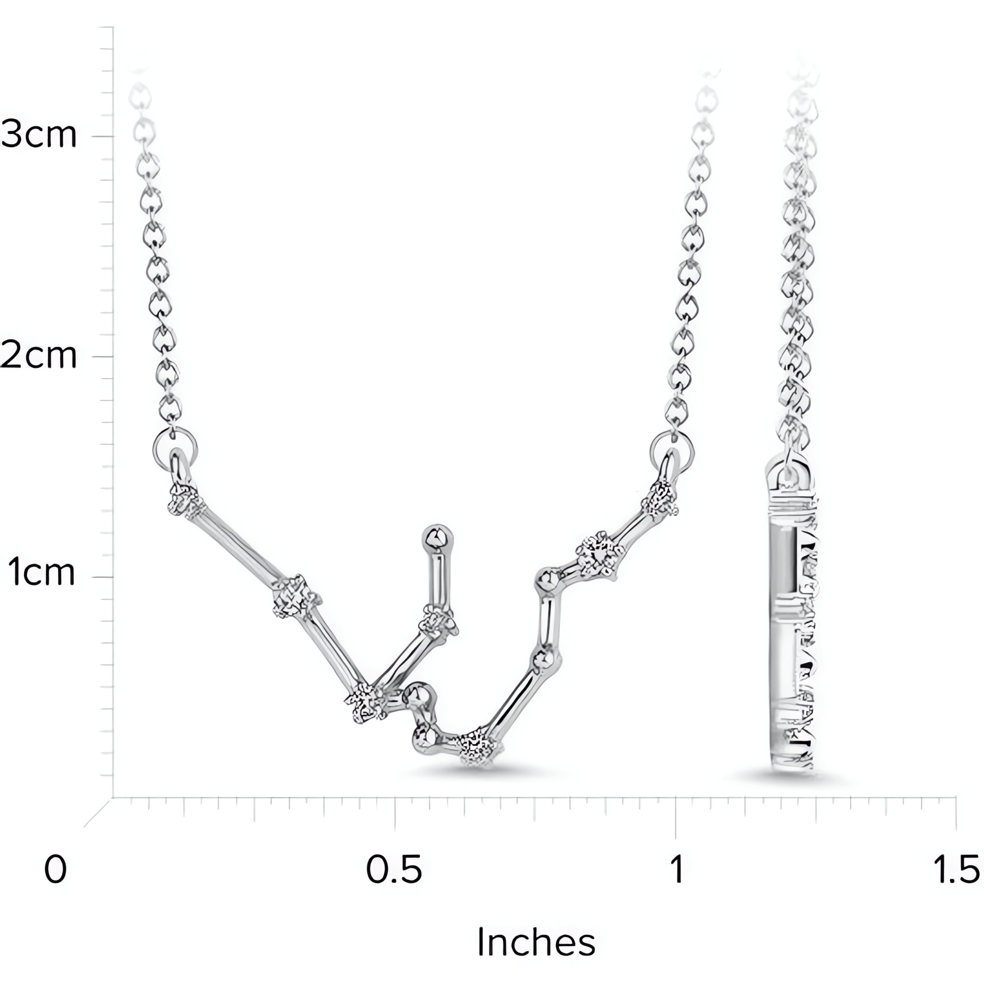 14kt White Gold/Aquarius/measurement