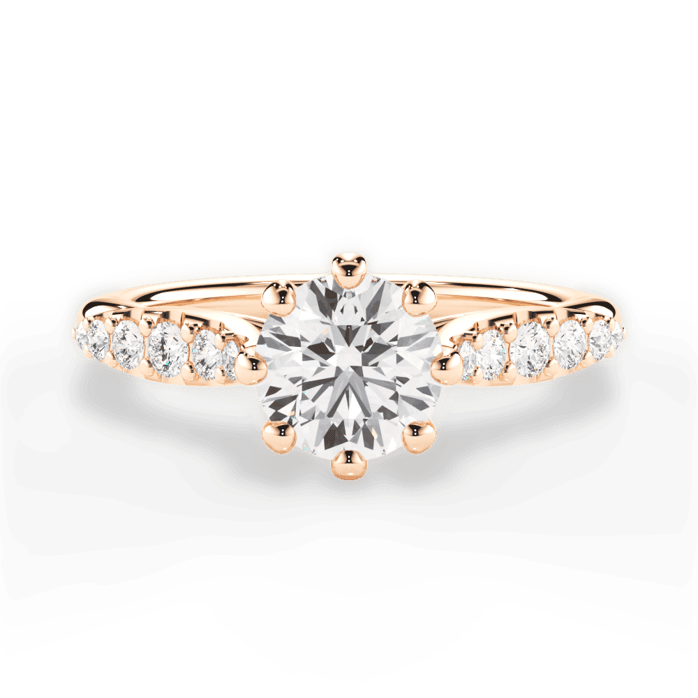 14kt Rose Gold/18kt Rose Gold/round/top