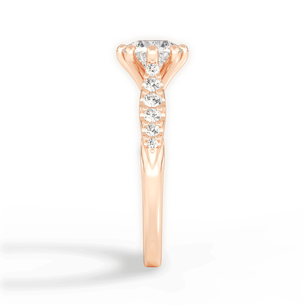 14kt Rose Gold/18kt Rose Gold/round/side