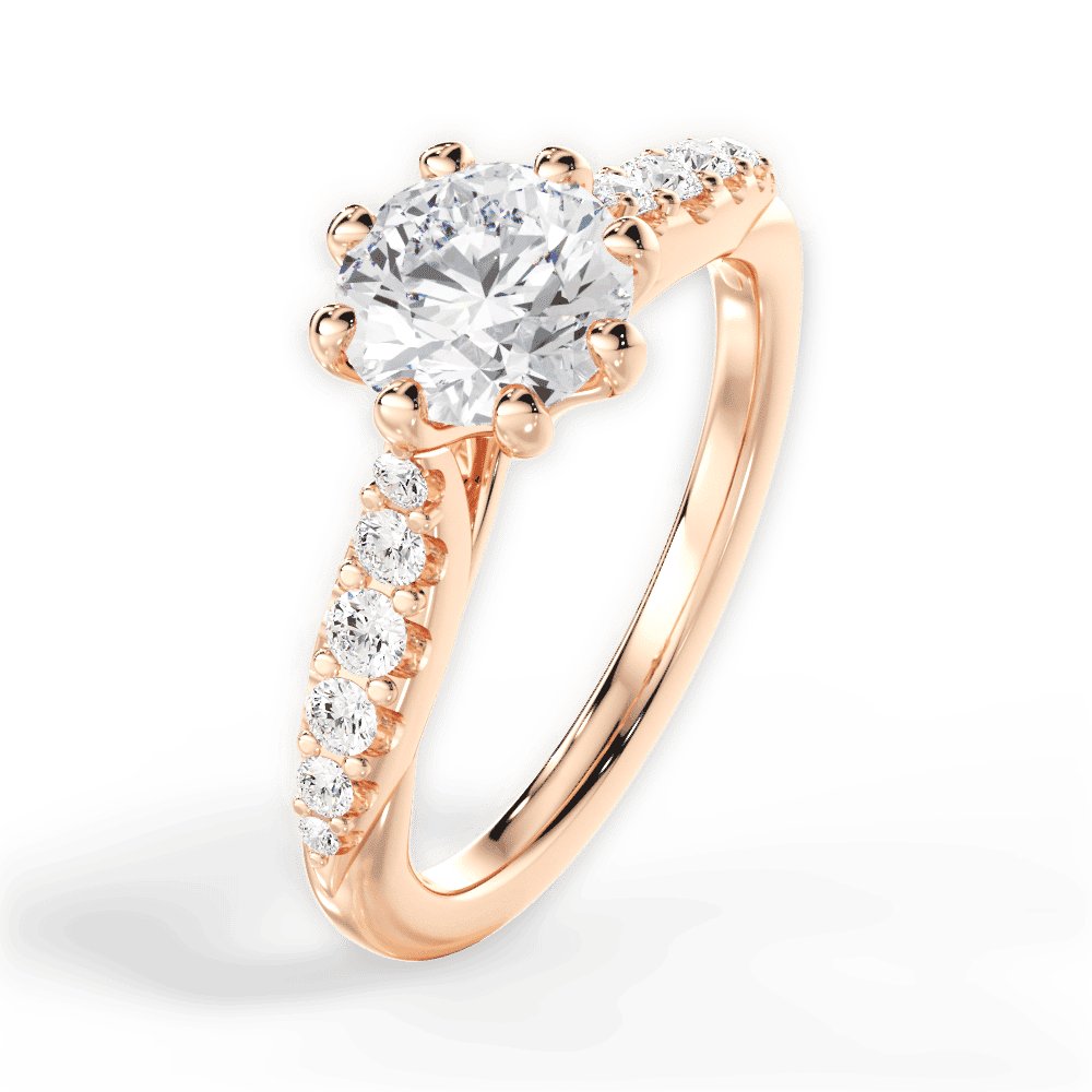 14kt Rose Gold/18kt Rose Gold/round/perspective