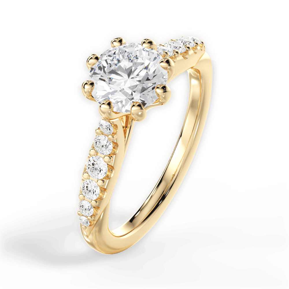 14kt Yellow Gold/18kt Yellow Gold/round/perspective