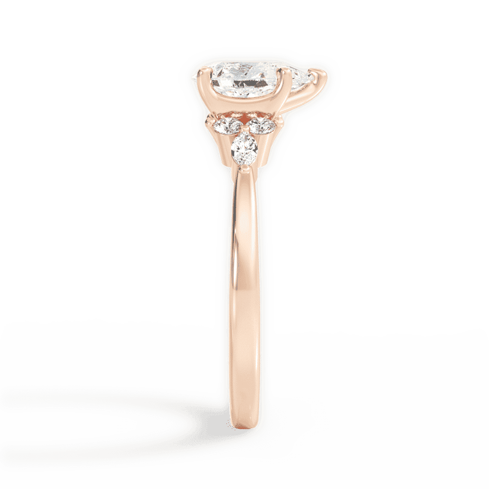 14kt Rose Gold/18kt Rose Gold/pear/side