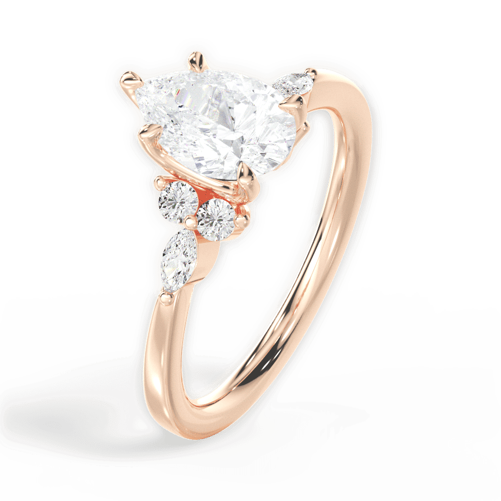 14kt Rose Gold/18kt Rose Gold/pear/perspective