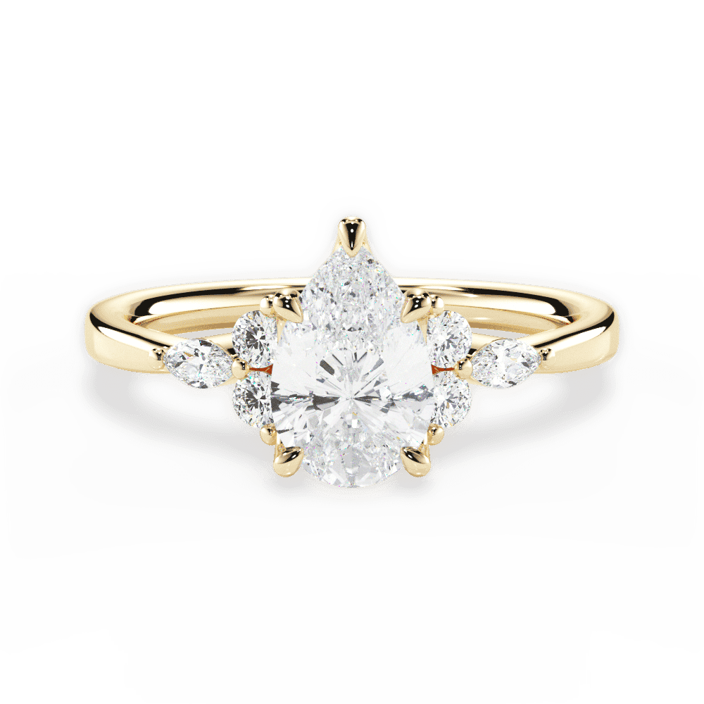 14kt Yellow Gold/18kt Yellow Gold/pear/top