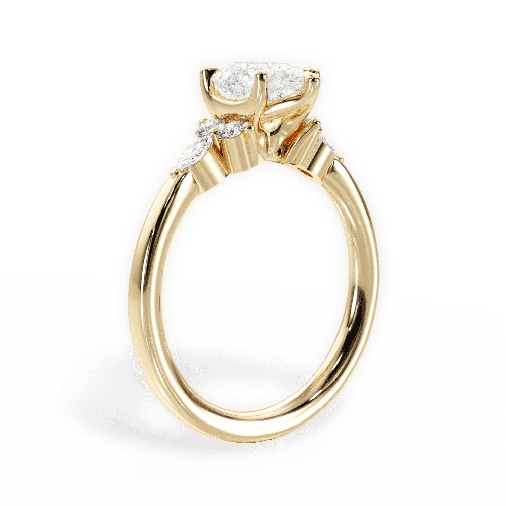 14kt Yellow Gold/18kt Yellow Gold/pear/front