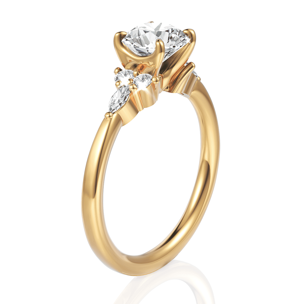 14kt Yellow Gold/18kt Yellow Gold/round/perspective