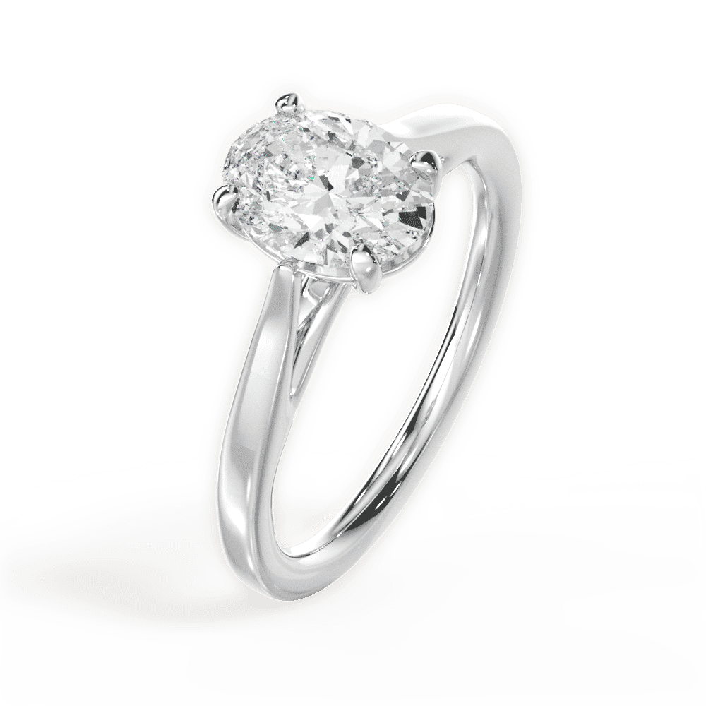 14kt White Gold/18kt White Gold/Platinum/oval/perspective